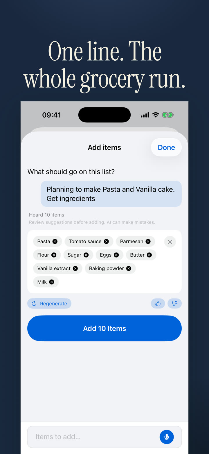 AI-generated list items in Halves